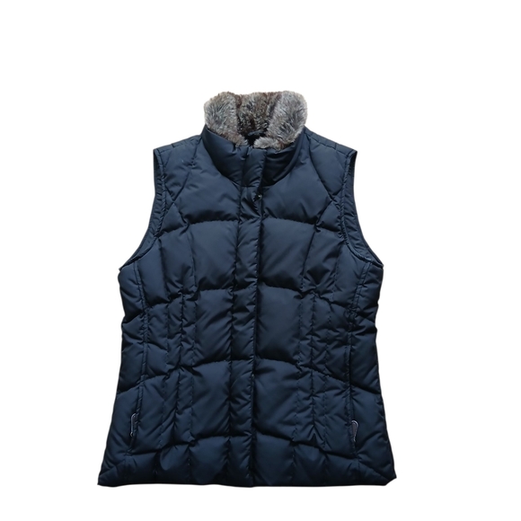 Eddie BauerWomen's Size X Small Navy Goose  Puffer Vest - Picture 5 of 9